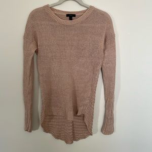 J.Crew high-low linen taupe knit top